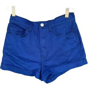 American Apparel Jeans Short High Waist Bright Navy